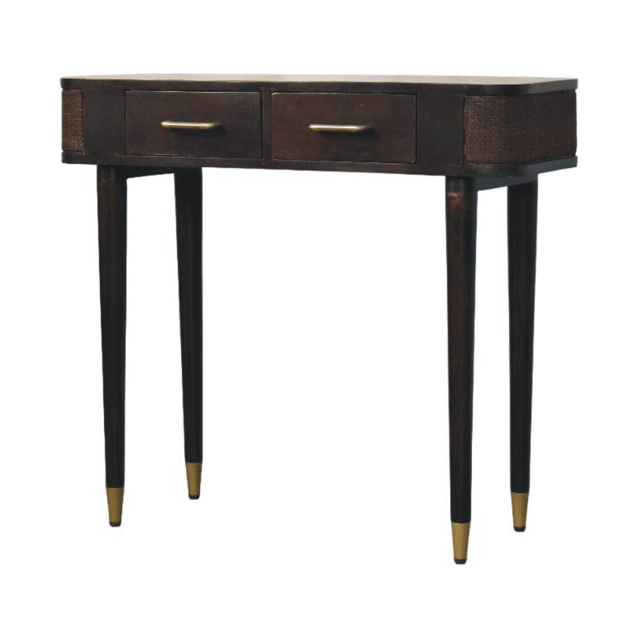 Mid-Century Modern Console Table - Solid Mango Wood Hallway Console for Entryway - product view 3 showing handcrafted...