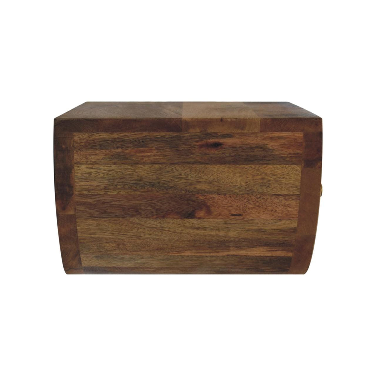 Farmhouse Crescent Floating Nightstand - Solid Mango Wood Bedside Table for Bedroom - product view 7 showing handcrafted...