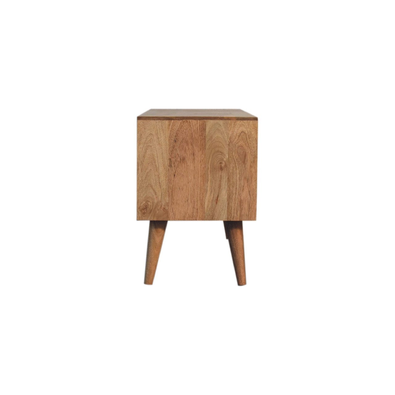 Mid-Century Modern Cubana TV Stand - Solid Mango Wood Entertainment Center for Living Room - product view 7 showing...