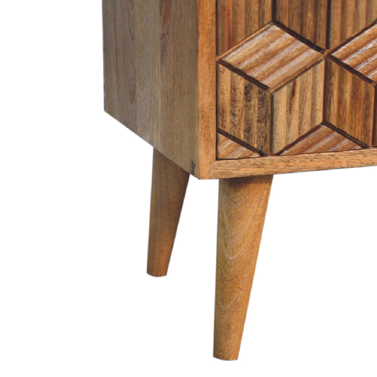 Mid-Century Modern Cubana TV Stand - Solid Mango Wood Entertainment Center for Living Room - product view 6 showing...
