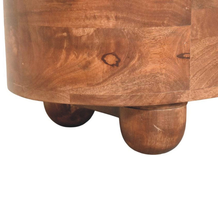 Rustic Curva Roasted Almond Storage Trunk - Solid Mango Wood Blanket Chest for Bedroom - product view 8 showing...