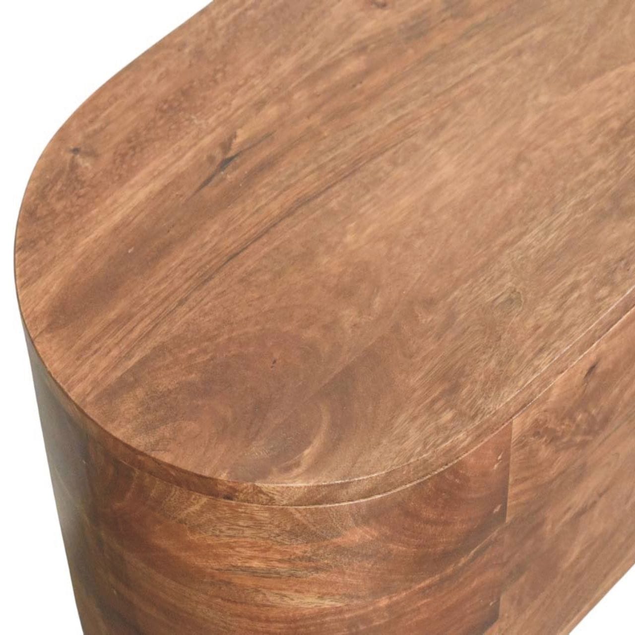 Rustic Curva Roasted Almond Storage Trunk - Solid Mango Wood Blanket Chest for Bedroom - product view 5 showing...