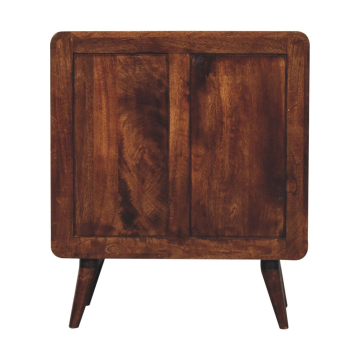 Mid-Century Modern Curved California Walnut Dresser - Solid Mango Wood Storage Chest for Bedroom - product view 9 showing...
