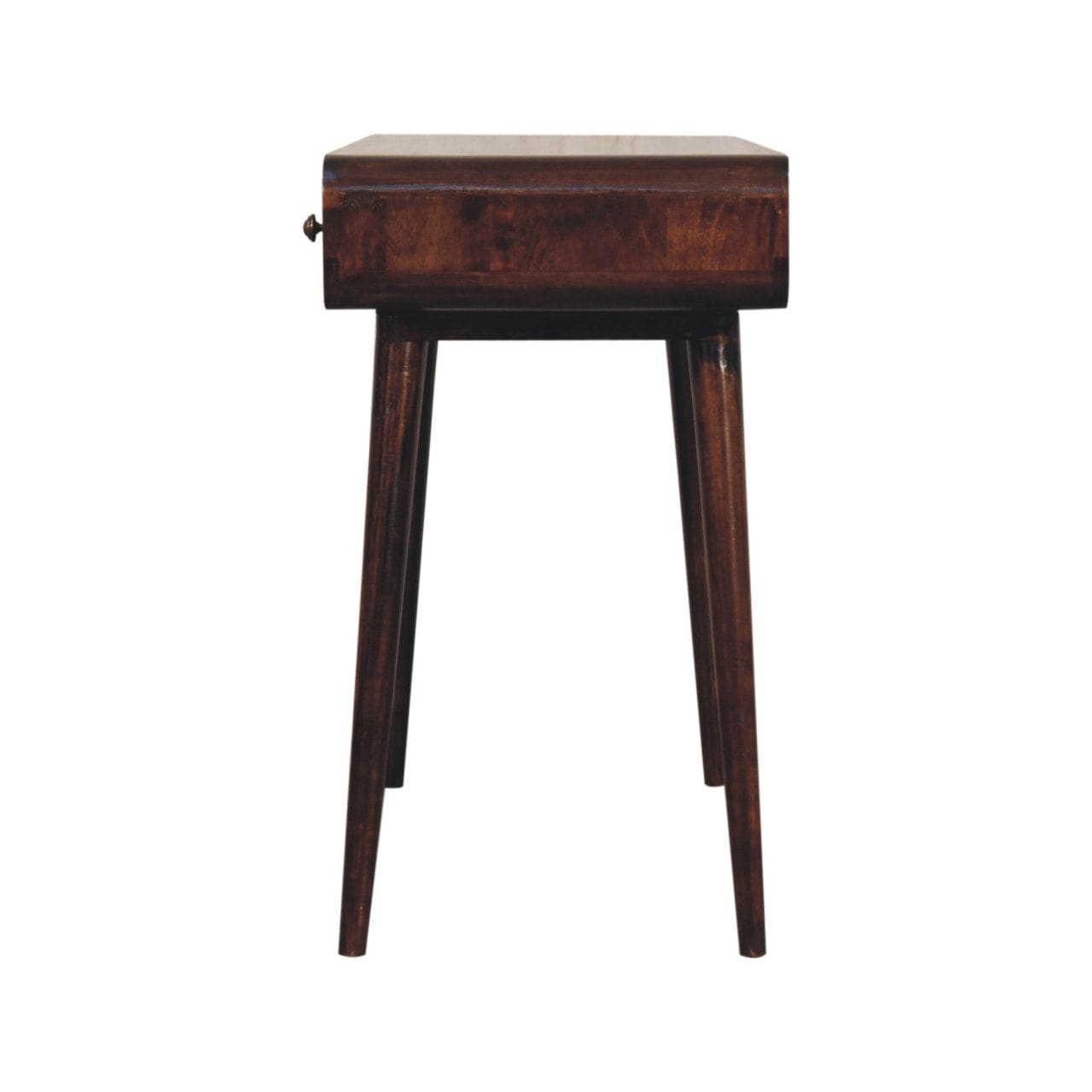 Mid-Century Modern Curved California Walnut Writing Desk - Solid Mango Wood Writing Table for Home Office - product view...