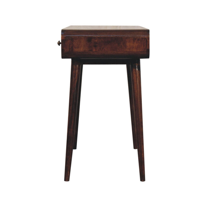 Mid-Century Modern Curved California Walnut Writing Desk - Solid Mango Wood Writing Table for Home Office - product view...