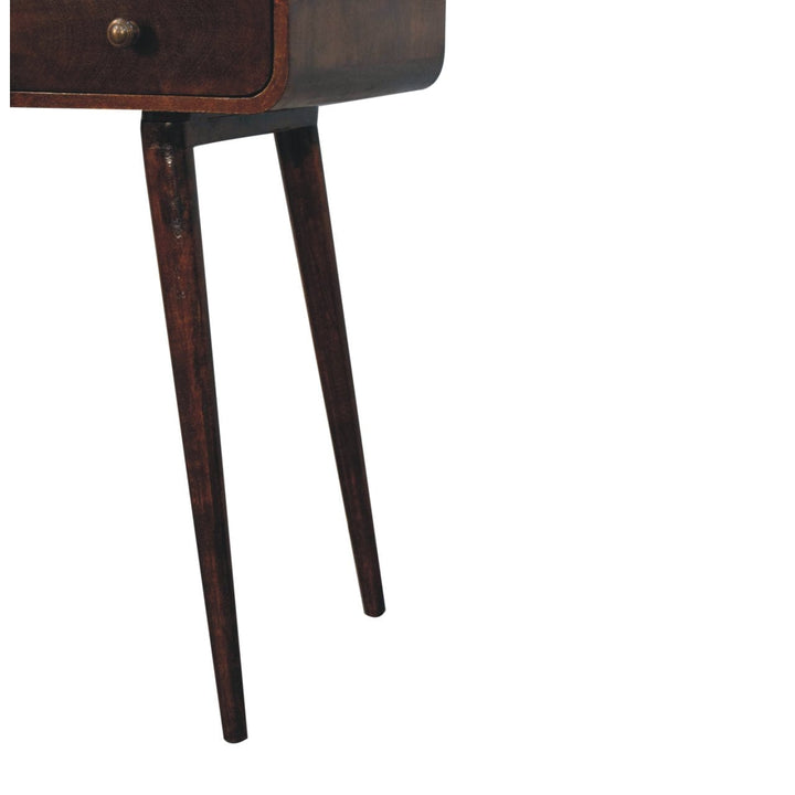 Mid-Century Modern Curved California Walnut Writing Desk - Solid Mango Wood Writing Table for Home Office - product view...