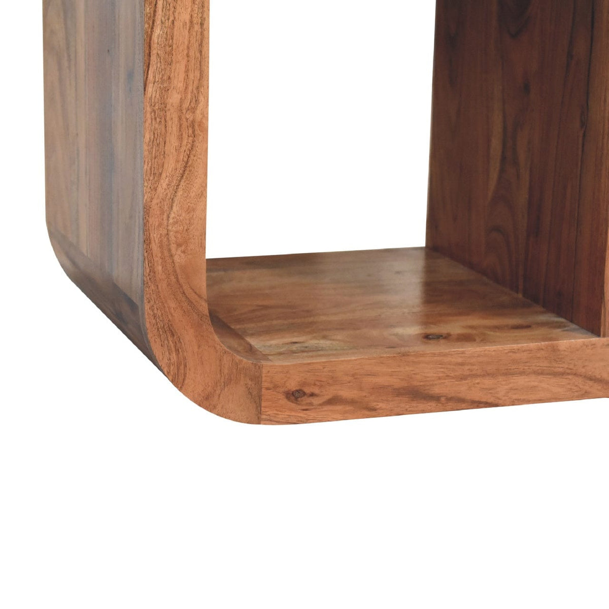 Mid-Century Modern Darcy Display Unit - Solid Mango Wood Bookcase for Living Room - product view 7 showing handcrafted...