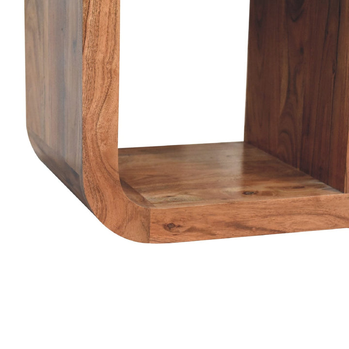 Mid-Century Modern Darcy Display Unit - Solid Mango Wood Bookcase for Living Room - product view 7 showing handcrafted...