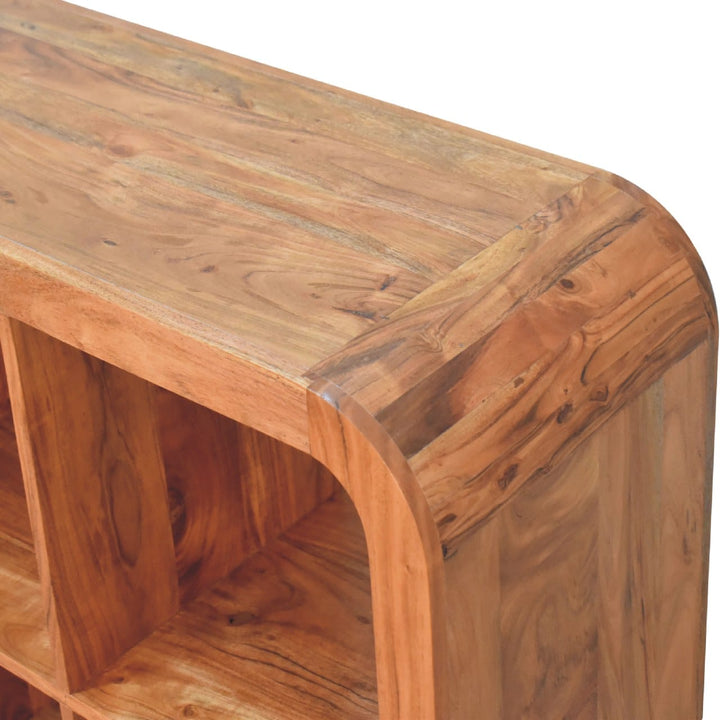 Mid-Century Modern Darcy Display Unit - Solid Mango Wood Bookcase for Living Room - product view 5 showing handcrafted...