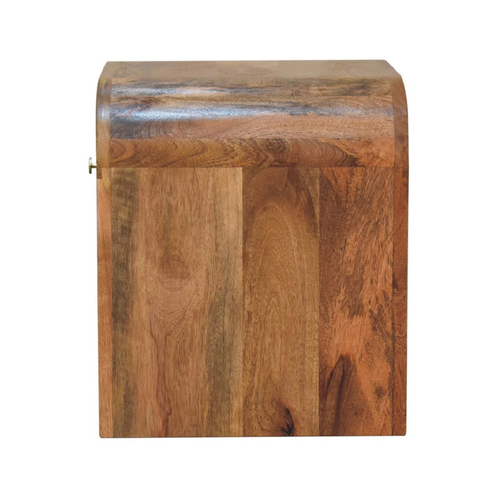 Mid-Century Modern Darcy Nightstand - Solid Mango Wood Bedside Table for Bedroom - product view 9 showing handcrafted...