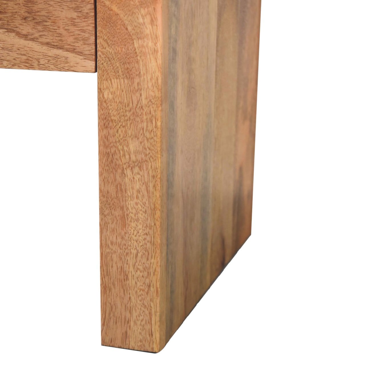 Mid-Century Modern Darcy Nightstand - Solid Mango Wood Bedside Table for Bedroom - product view 8 showing handcrafted...