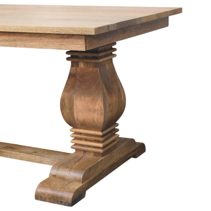 Farmhouse Elmbrook Dining Table - Solid Mango Wood Kitchen Table - product view 7 showing handcrafted solid mango wood...