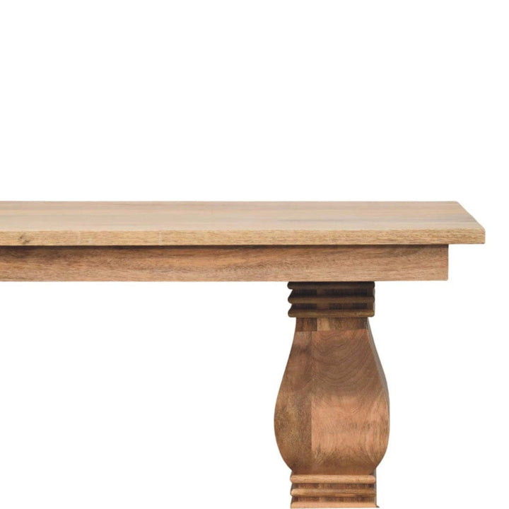 Farmhouse Elmbrook Dining Table - Solid Mango Wood Kitchen Table - product view 5 showing handcrafted solid mango wood...
