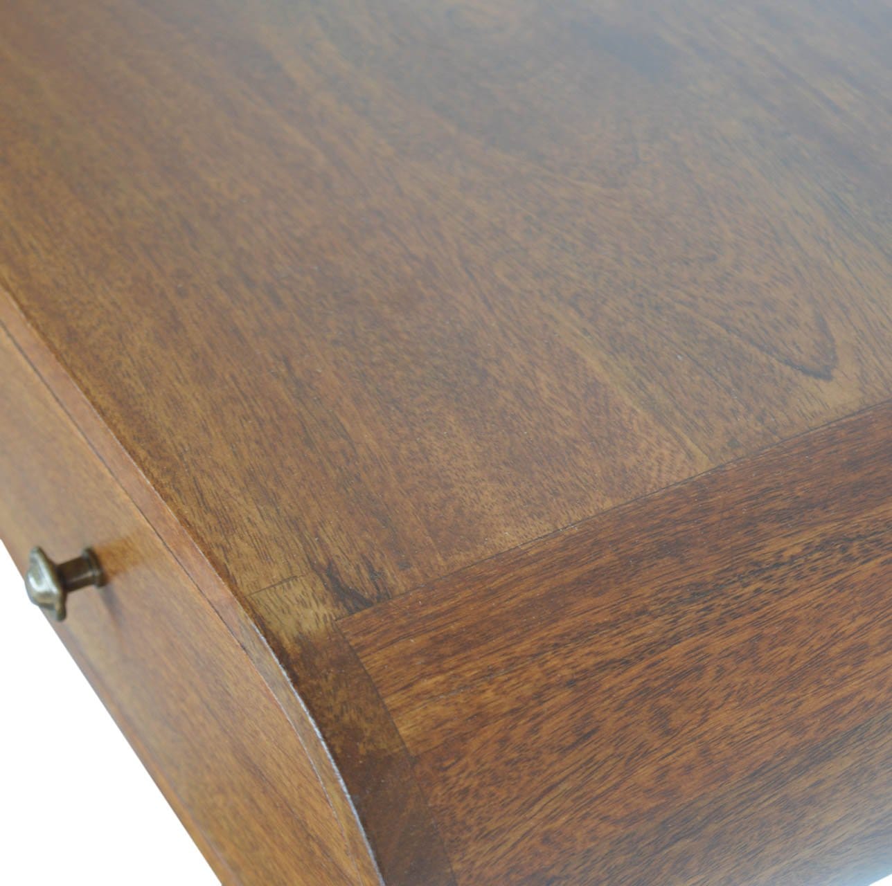 Mid-Century Modern Floating Chestnut Console Table - Entryway & Hallway Table in Solid Mango Wood - product view 6...