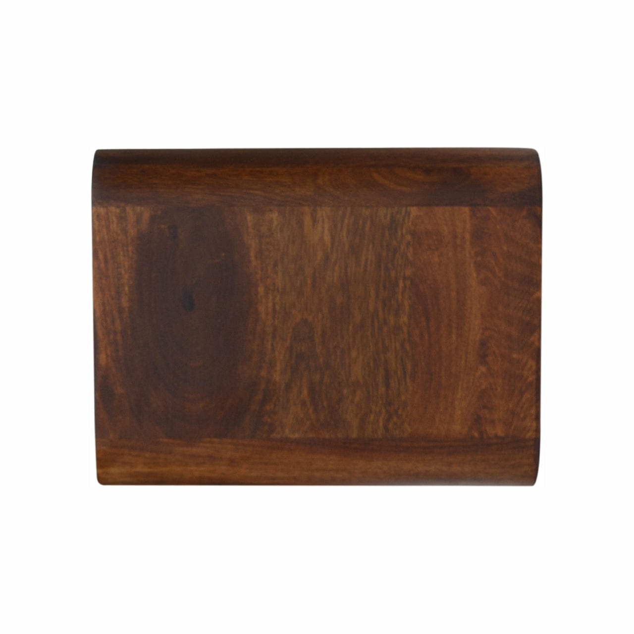Mid-Century Modern Floating Chestnut Open Console - Entryway & Hallway Table in Solid Mango Wood - product view 8 showing...