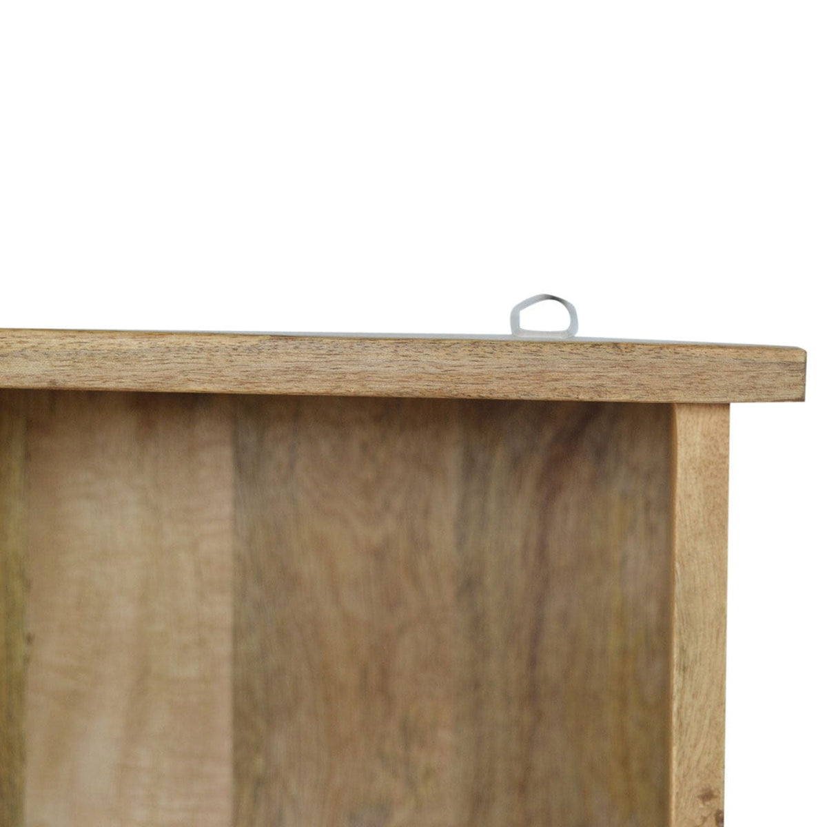 Mid-Century Modern Floating Coat Rack - Solid Mango Wood Wall Hooks for Entryway - product view 4 showing handcrafted...