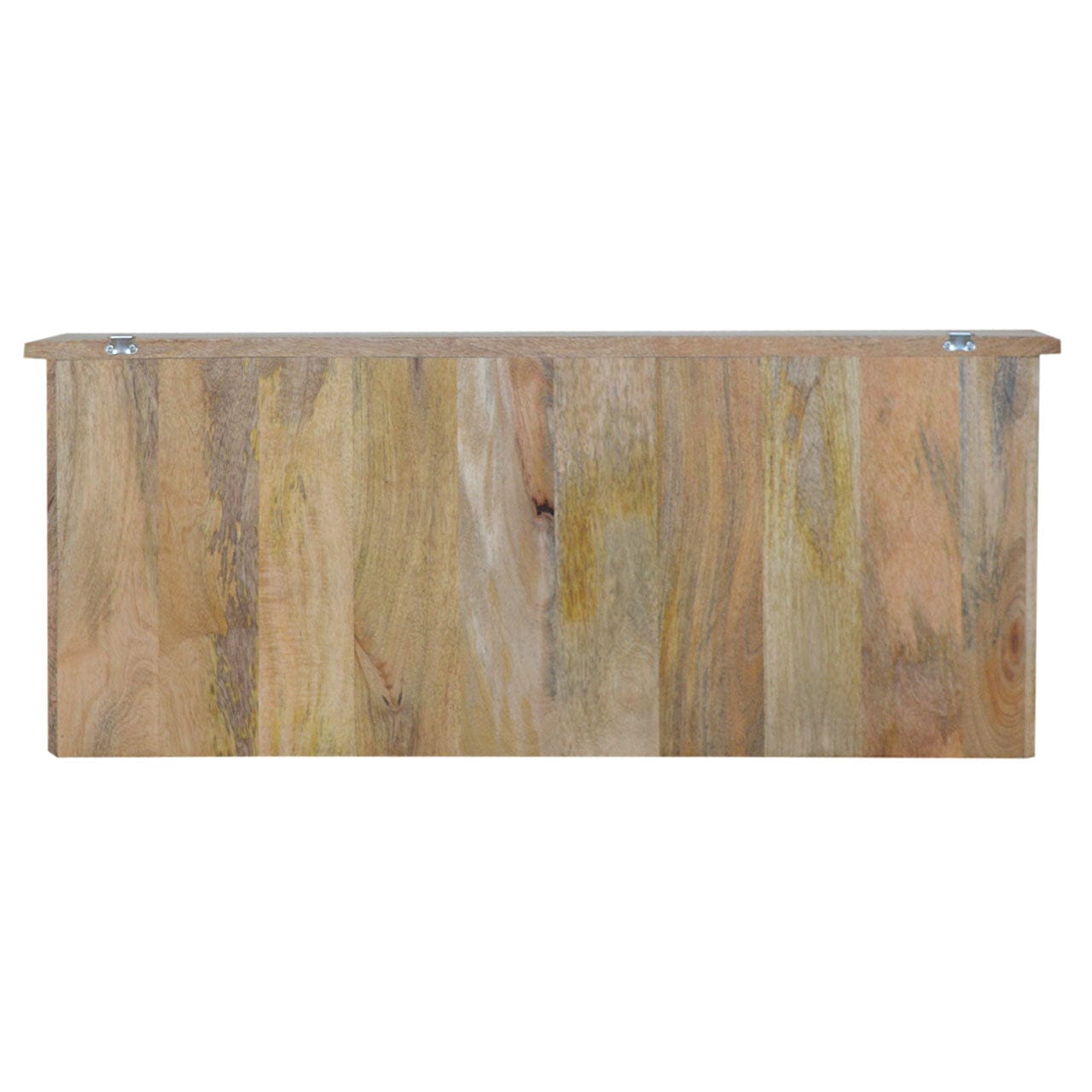 Mid-Century Modern Floating Coat Rack - Solid Mango Wood Wall Hooks for Entryway - product view 2 showing handcrafted...