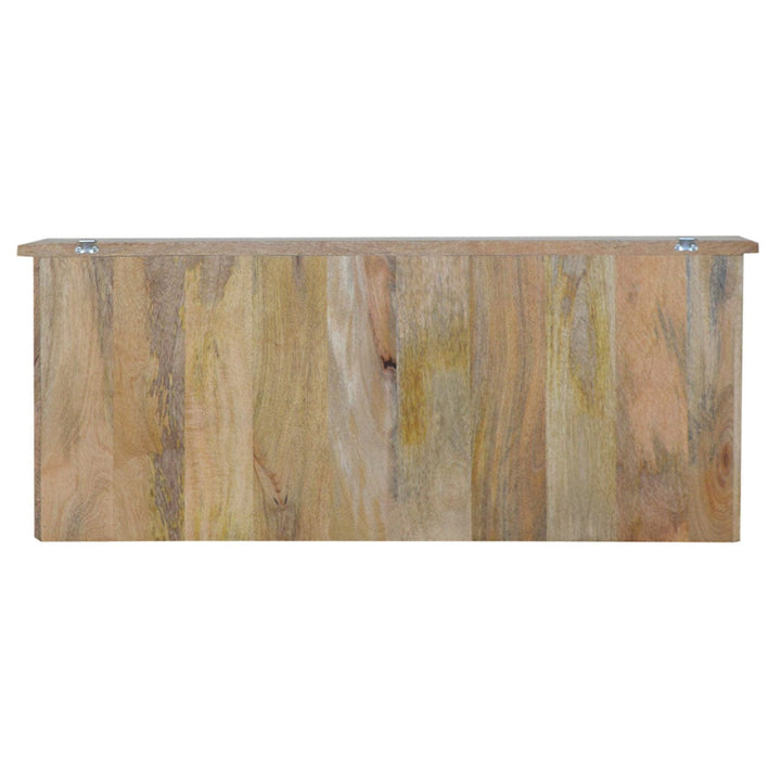 Mid-Century Modern Floating Coat Rack - Solid Mango Wood Wall Hooks for Entryway - product view 2 showing handcrafted...