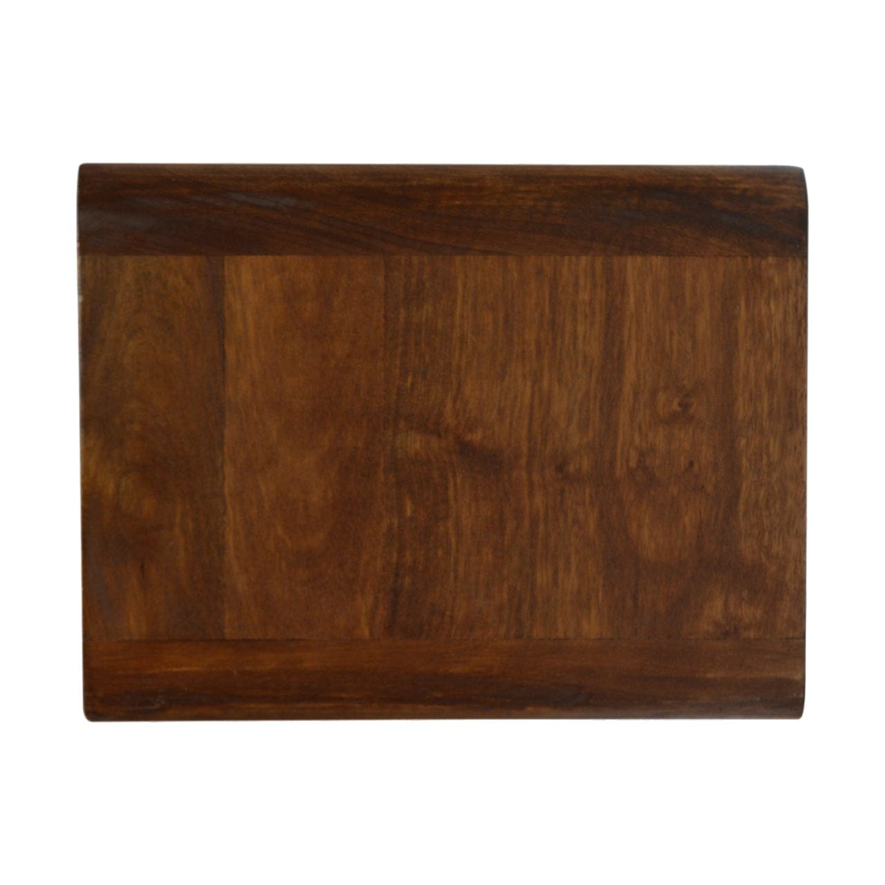 Mid-Century Modern Floating Curved Chestnut Nightstand - Solid Mango Wood Bedside Table for Bedroom - product view 7...