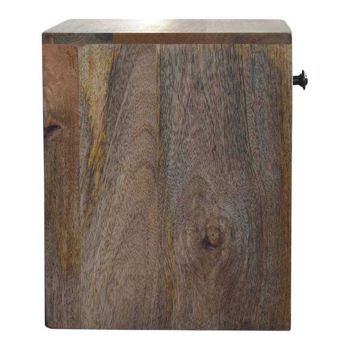 Rustic Floating Mini Classic Nightstand - Solid Mango Wood Bedside Table for Bedroom - product view 9 showing handcrafted...