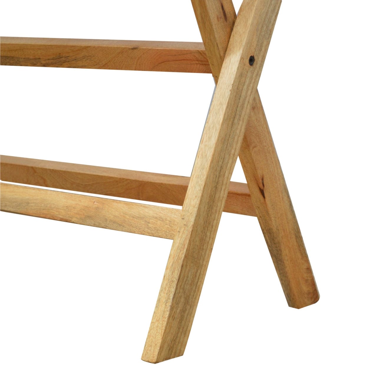 Mid-Century Modern Foldable Butler Tray in Solid Mango Wood - product view 8 showing handcrafted solid mango wood furniture