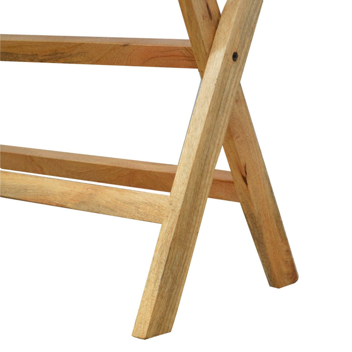 Mid-Century Modern Foldable Butler Tray in Solid Mango Wood - product view 8 showing handcrafted solid mango wood furniture
