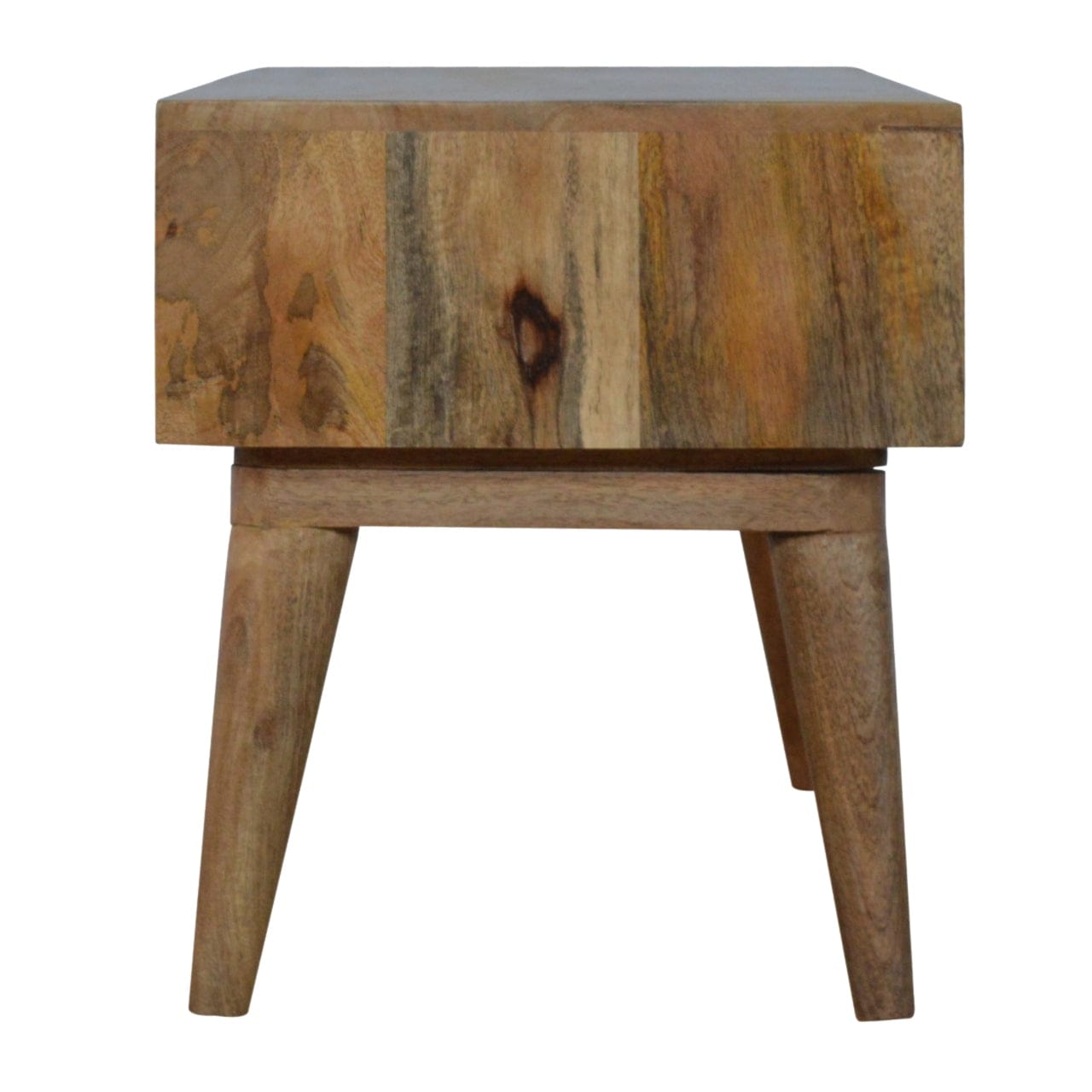 Mid-Century Modern Gradient TV Stand - Solid Mango Wood Entertainment Center for Living Room - product view 7 showing...