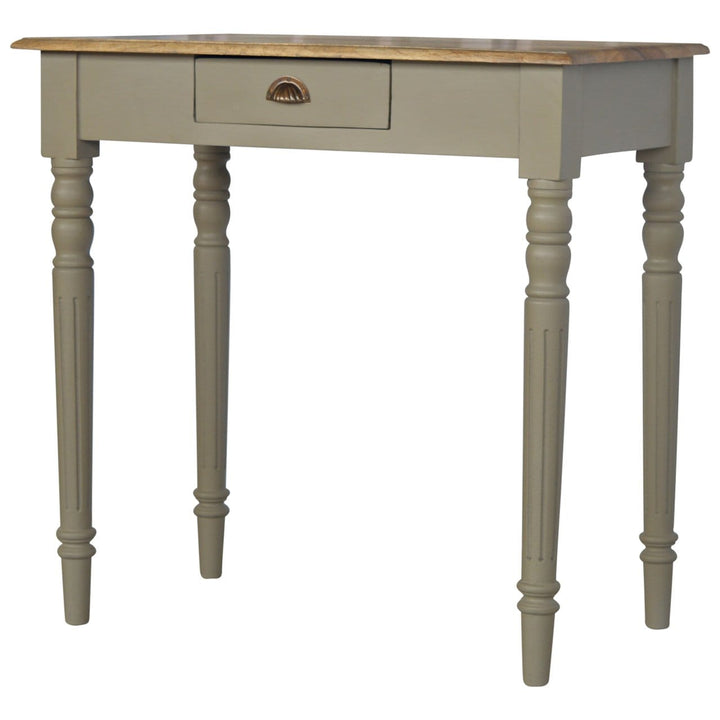 French Style Hand Painted Writing Desk - Solid Mango Wood Writing Table for Home Office - product view 3 showing...