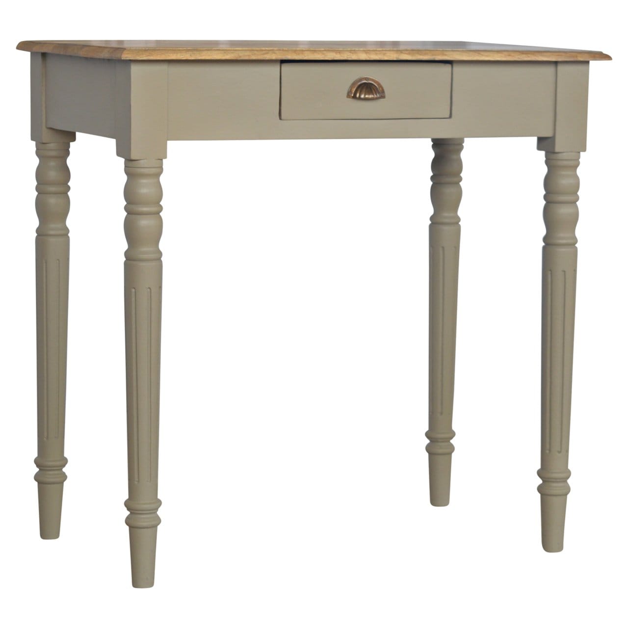 French Style Hand Painted Writing Desk - Solid Mango Wood Writing Table for Home Office - product view 2 showing...