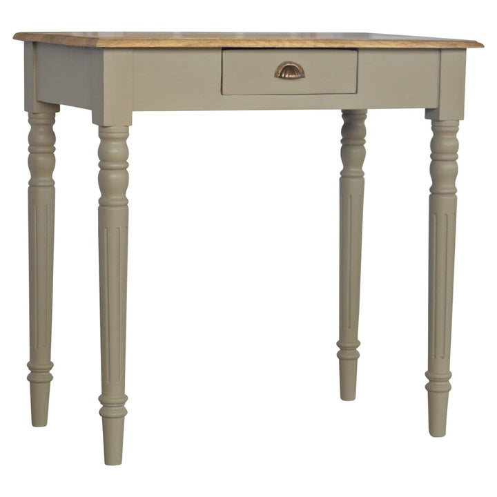 French Style Hand Painted Writing Desk - Solid Mango Wood Writing Table for Home Office - product view 2 showing...