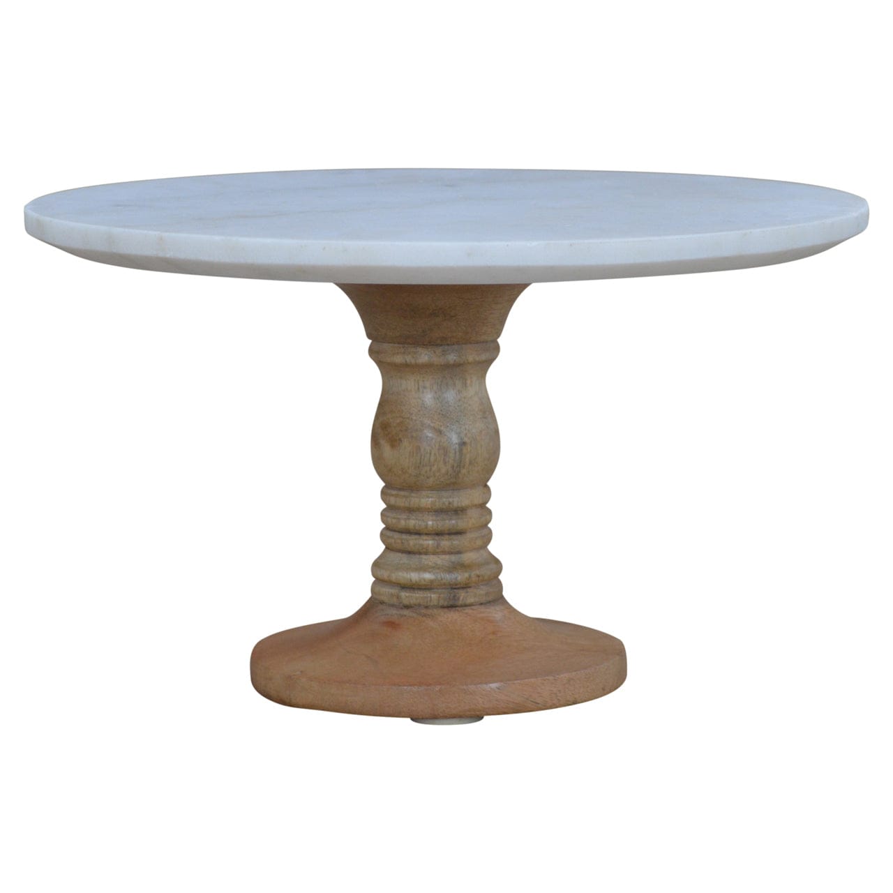 Mid-Century Modern Handcrafted Cake Stand - Solid Mango Wood Dessert Stand for Kitchen - product view 2 showing...
