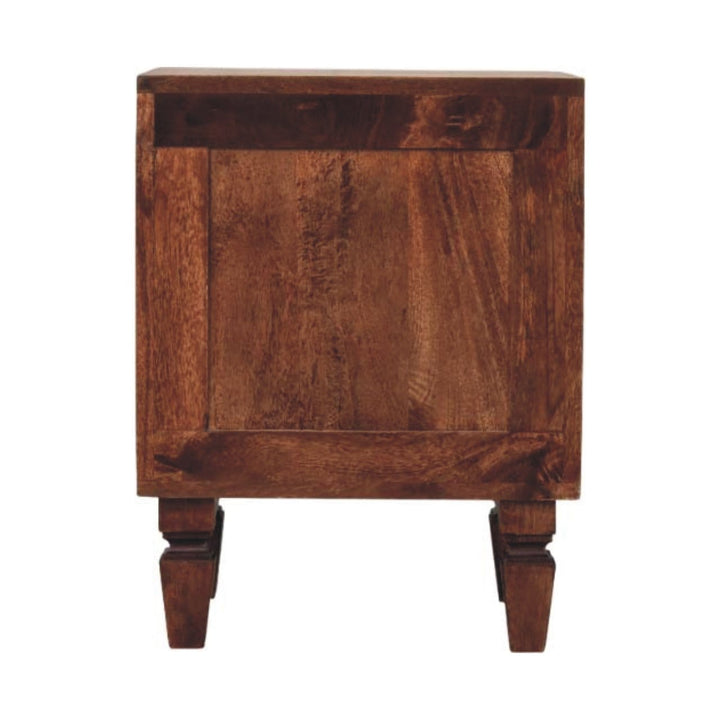 Harper Nightstand - Solid Mango Wood Bedside Table for Bedroom - product view 9 showing handcrafted solid mango wood...