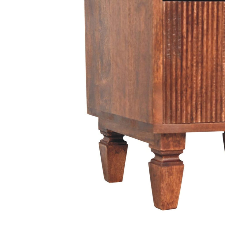 Harper Nightstand - Solid Mango Wood Bedside Table for Bedroom - product view 7 showing handcrafted solid mango wood...