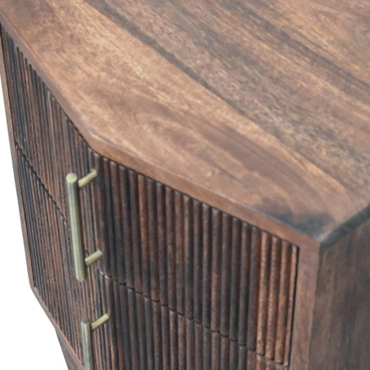 Harper Nightstand - Solid Mango Wood Bedside Table for Bedroom - product view 5 showing handcrafted solid mango wood...