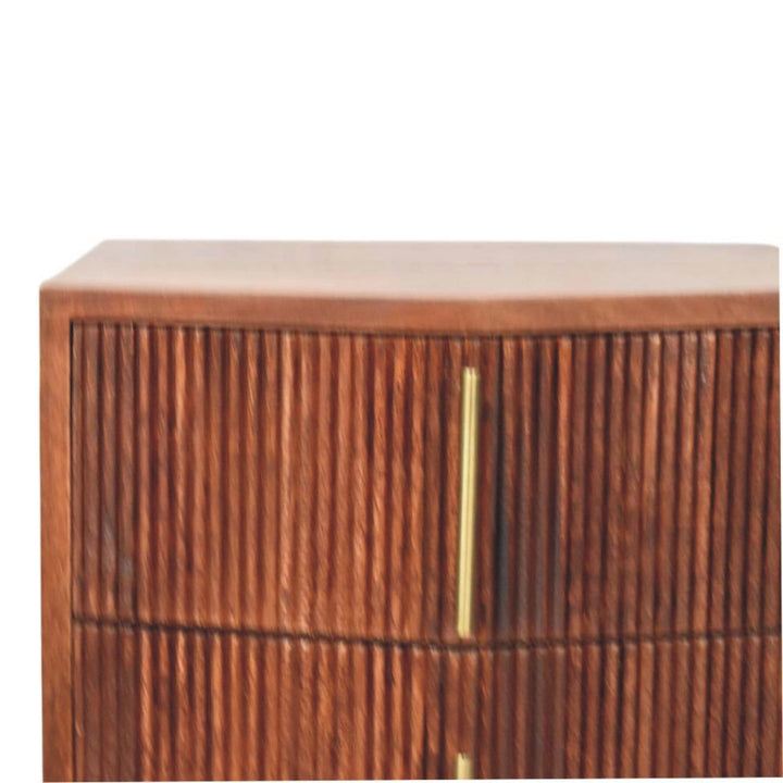 Harper Nightstand - Solid Mango Wood Bedside Table for Bedroom - product view 4 showing handcrafted solid mango wood...