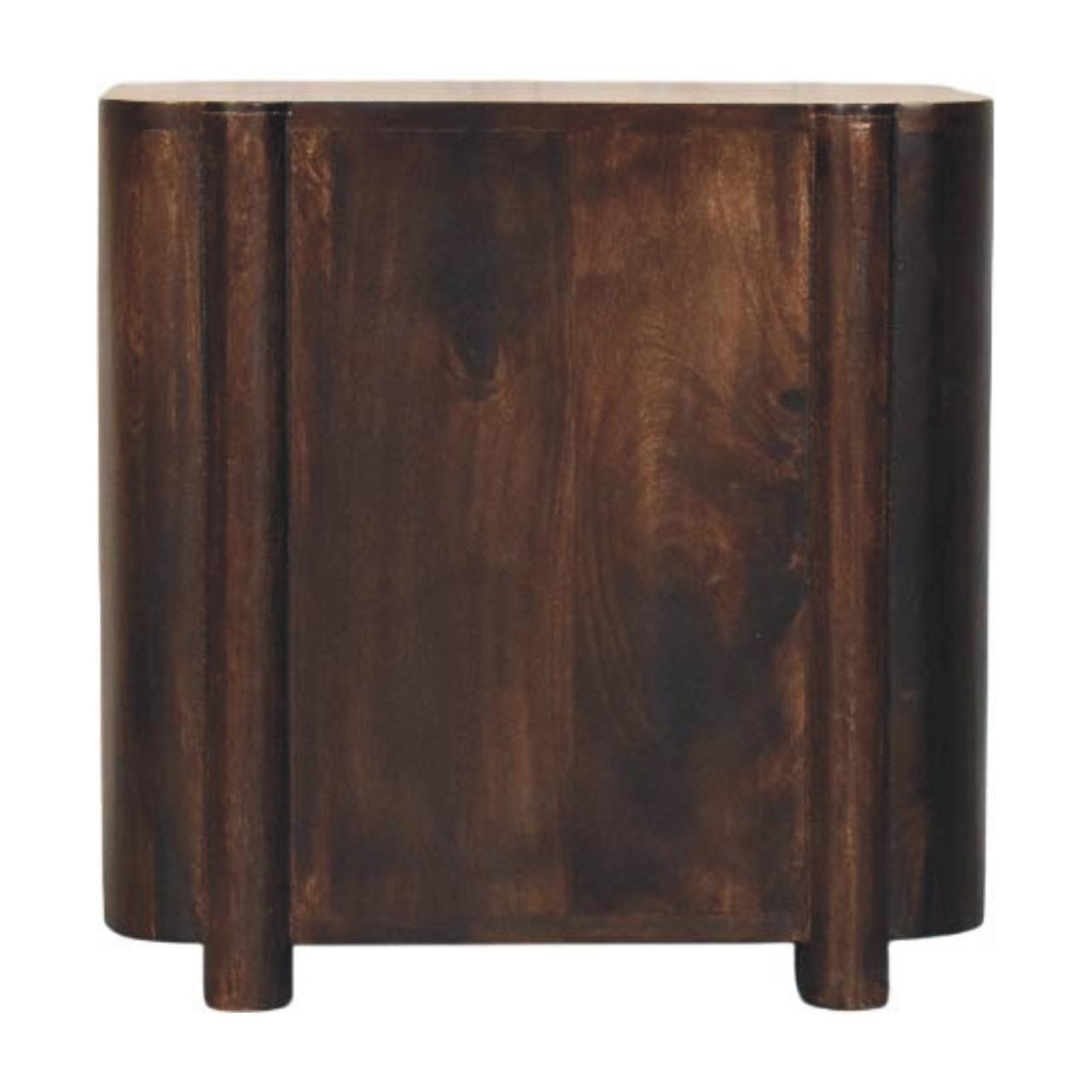Rustic Solid Mango Wood Havana Canefront Nightstand - California Walnut Bedside Table - product view 9 showing...