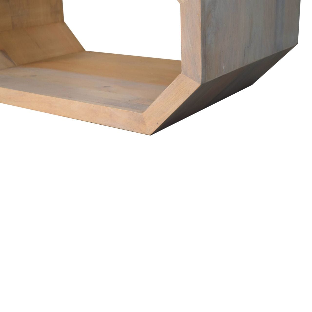 Rustic Hexagonal Coffee Table - Solid Mango Wood Center Table for Living Room - product view 9 showing handcrafted solid...