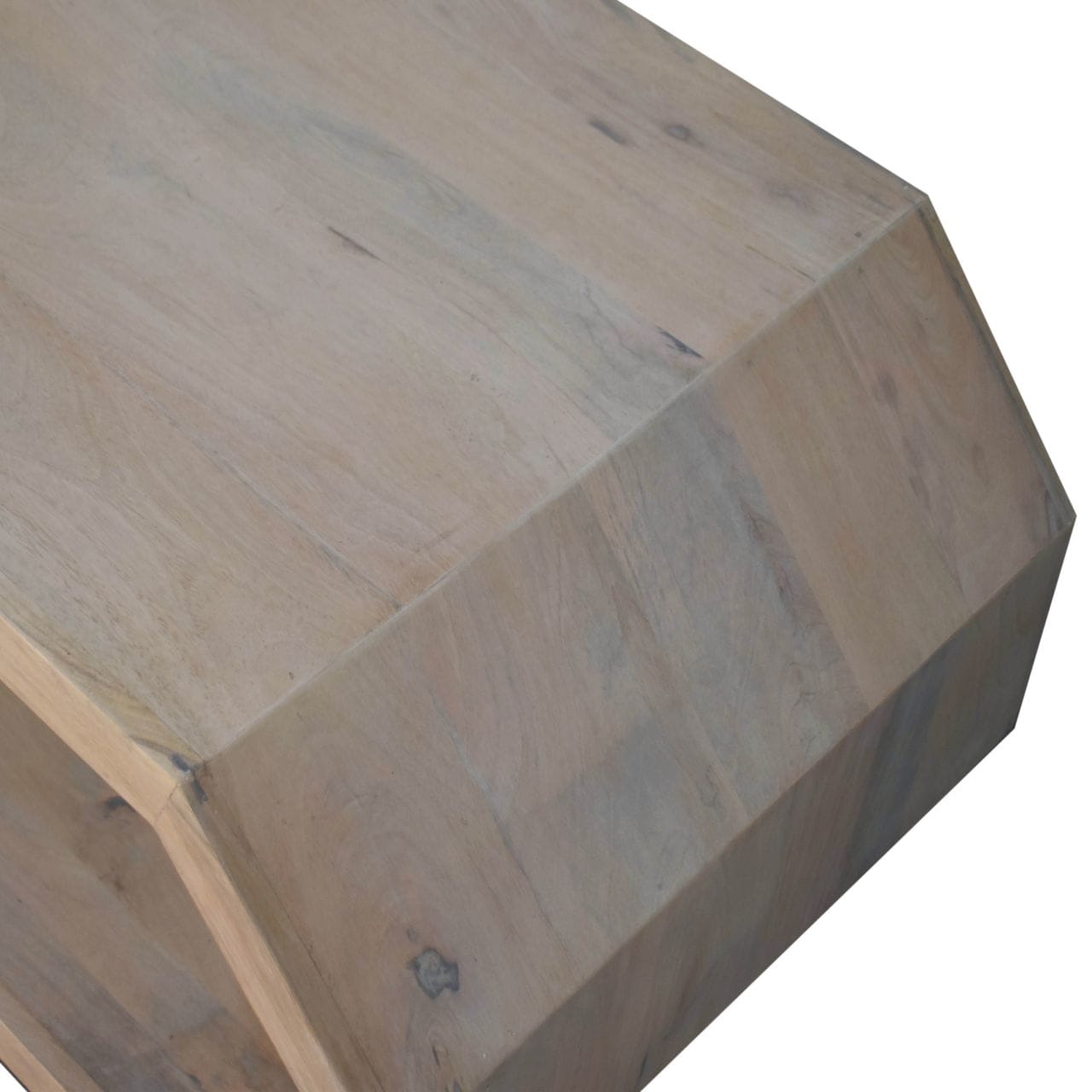 Rustic Hexagonal Coffee Table - Solid Mango Wood Center Table for Living Room - product view 7 showing handcrafted solid...