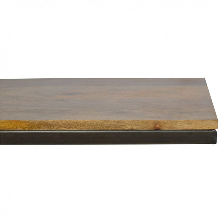 Mid-Century Modern Industrial End Table - Solid Mango Wood Side Table for Living Room - product view 4 showing...