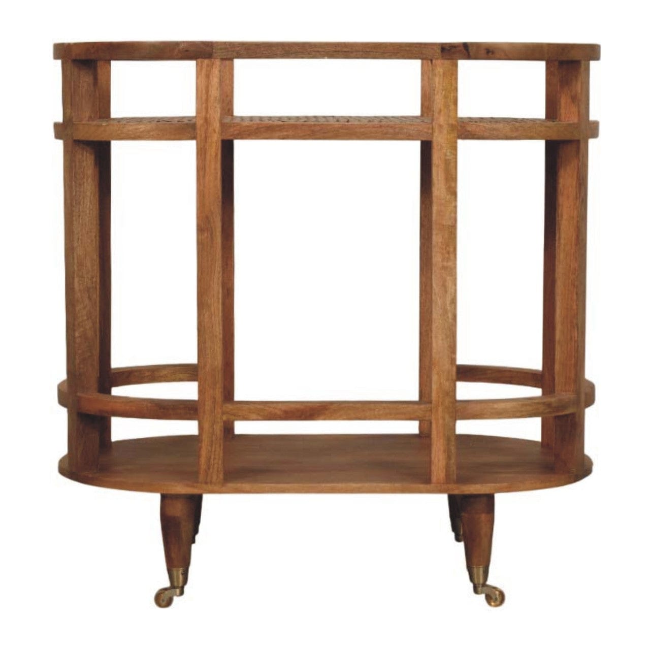Mid-Century Modern Isla Curved Butler Console - Entryway & Hallway Table in Solid Mango Wood - product view 9 showing...