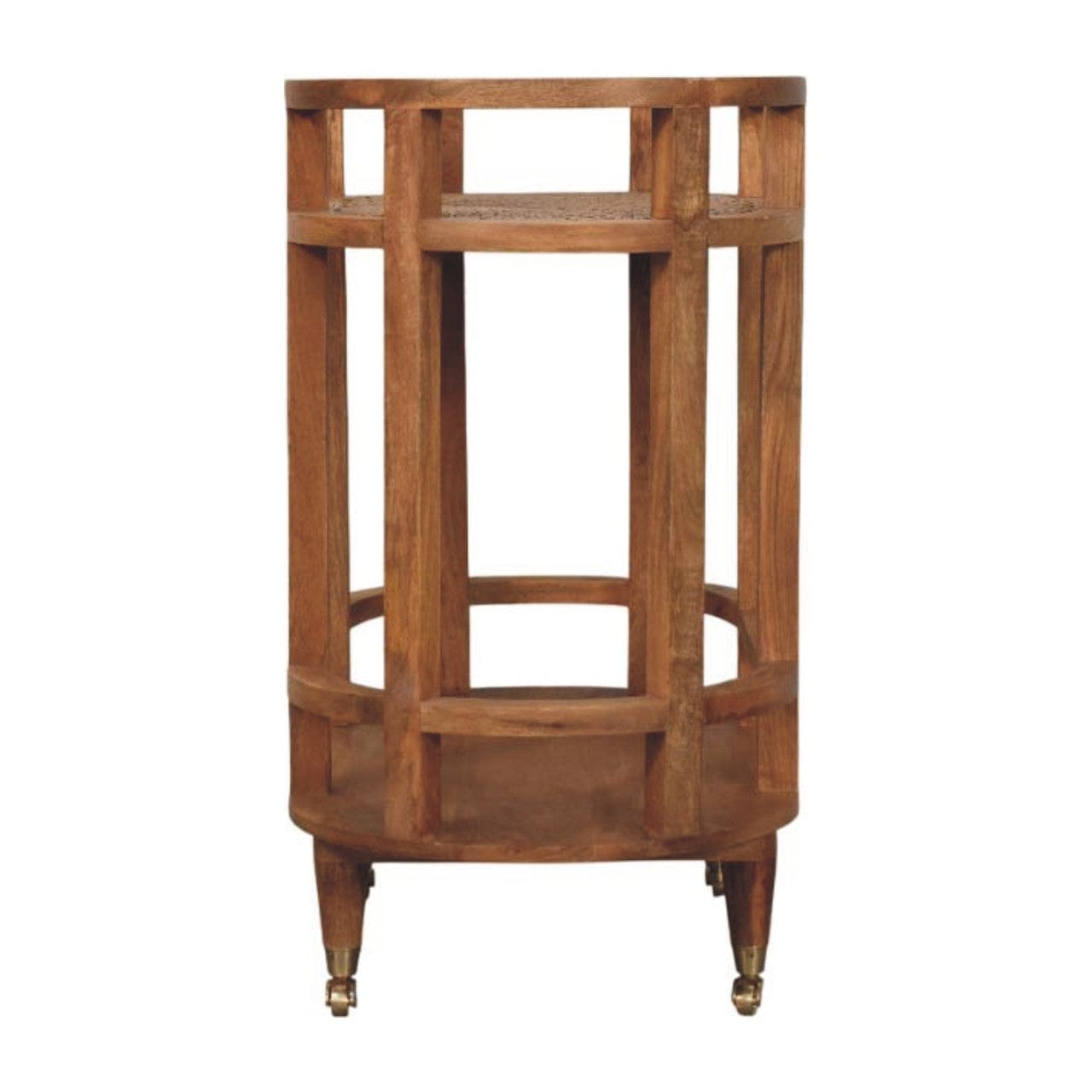 Mid-Century Modern Isla Curved Butler Console - Entryway & Hallway Table in Solid Mango Wood - product view 8 showing...