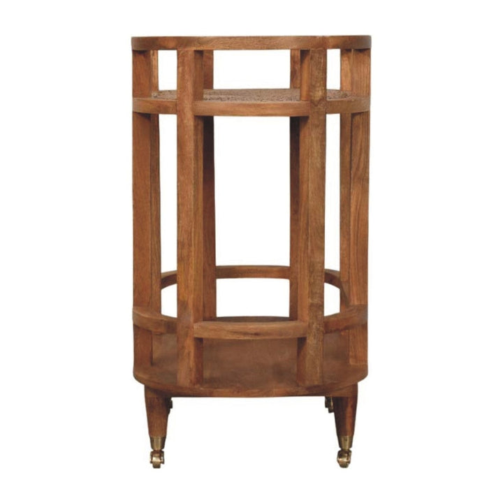 Mid-Century Modern Isla Curved Butler Console - Entryway & Hallway Table in Solid Mango Wood - product view 8 showing...