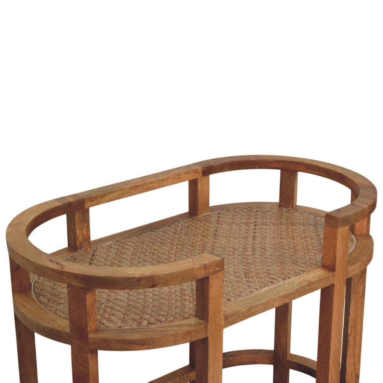 Mid-Century Modern Isla Curved Butler Console - Entryway & Hallway Table in Solid Mango Wood - product view 5 showing...