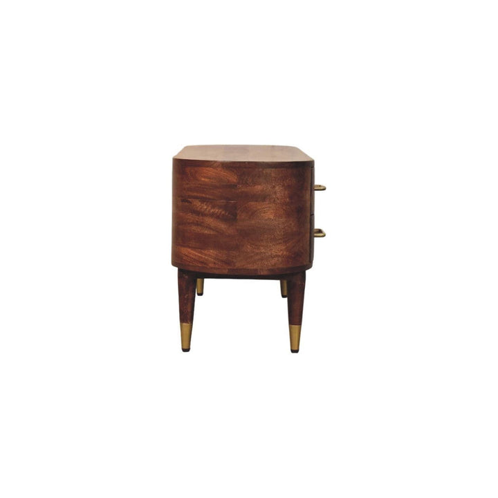 Mid-Century Modern Jetson Curve TV Stand - Solid Mango Wood Media Console for Living Room - product view 8 showing...