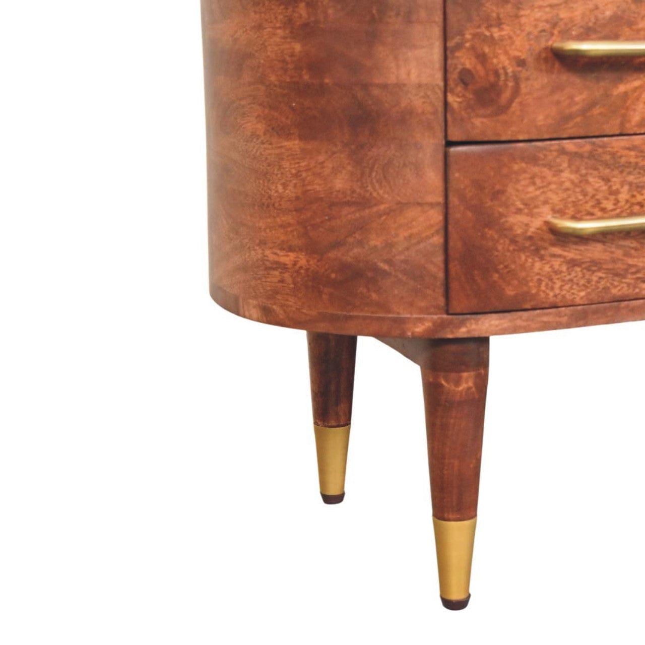 Mid-Century Modern Jetson Curve TV Stand - Solid Mango Wood Media Console for Living Room - product view 7 showing...