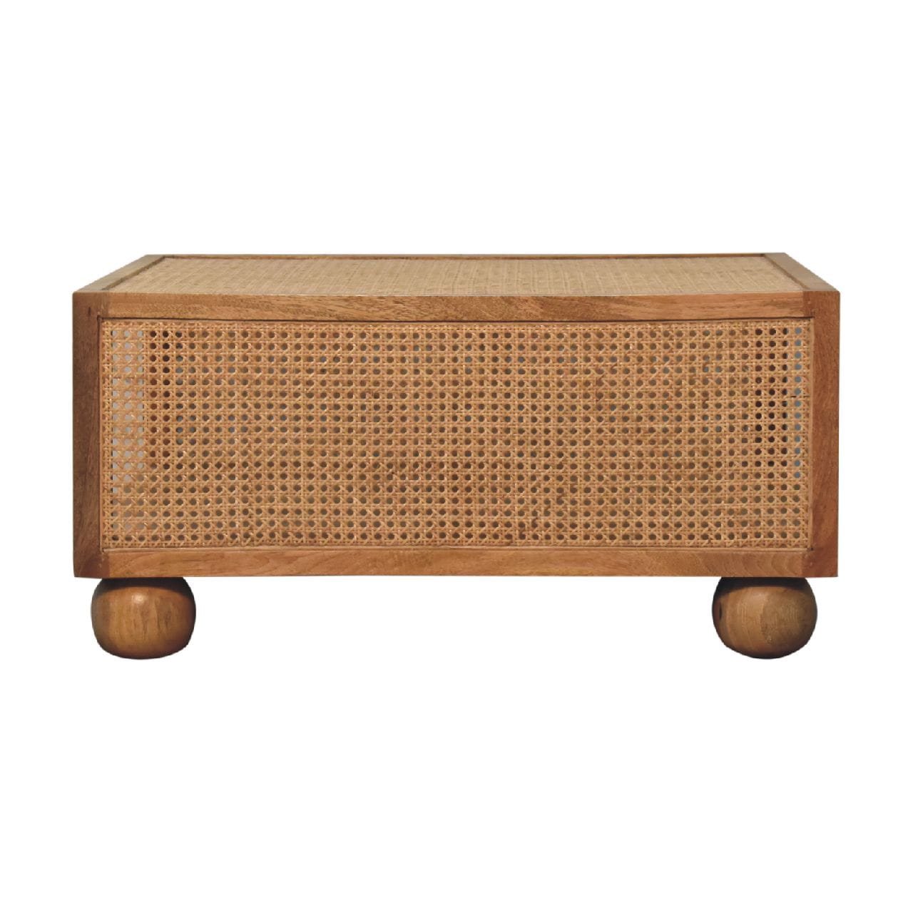 Mid-Century Modern Larissa Coffee Table - Solid Mango Wood Center Table for Living Room - product view 8 showing...