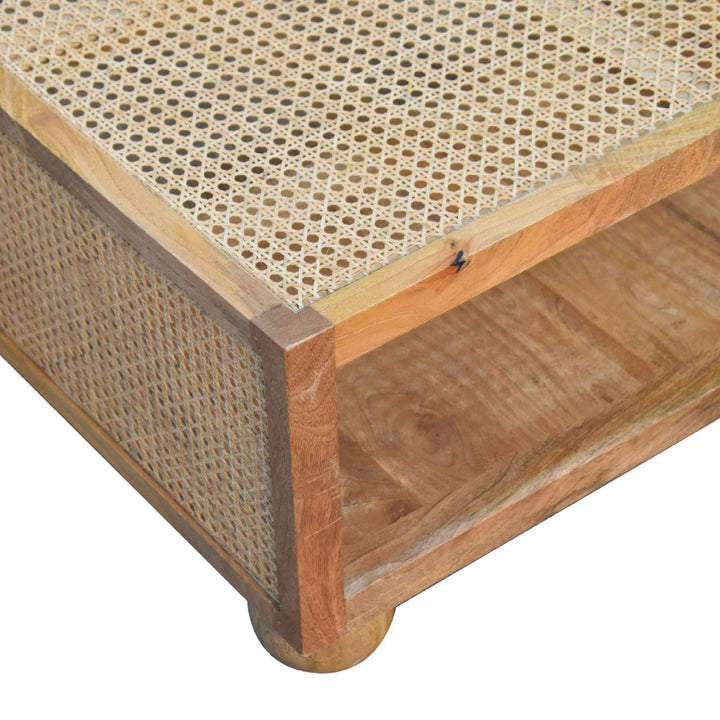 Mid-Century Modern Larissa Coffee Table - Solid Mango Wood Center Table for Living Room - product view 4 showing...