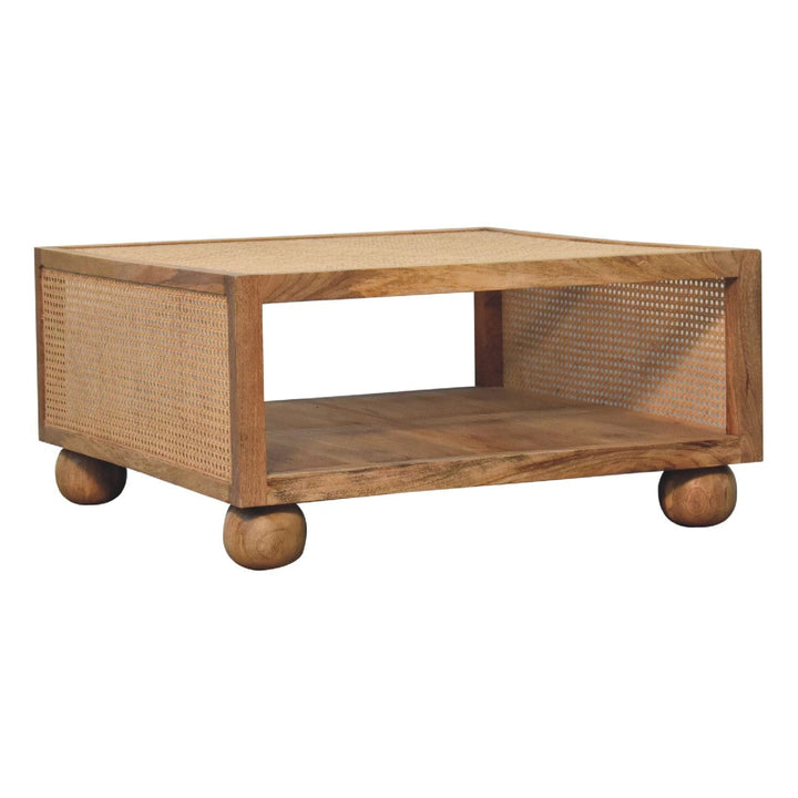 Mid-Century Modern Larissa Coffee Table - Solid Mango Wood Center Table for Living Room - product view 2 showing...