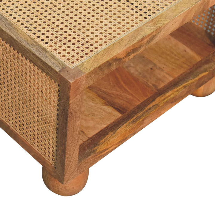 Mid-Century Modern Larissa Coffee Table - Solid Mango Wood Center Table for Living Room - product view 5 showing...