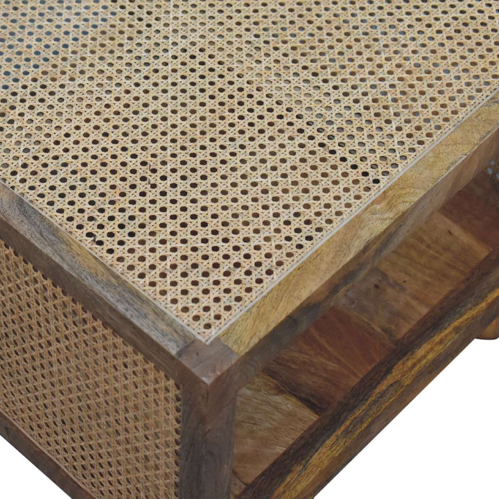 Mid-Century Modern Larissa Coffee Table - Solid Mango Wood Center Table for Living Room - product view 4 showing...